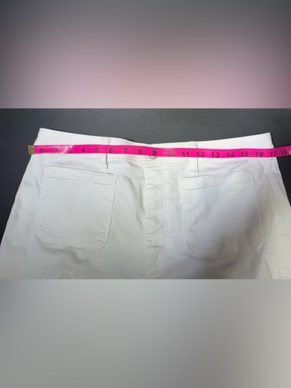 Talbots Wide Leg Cropped coastal eurosummer White denim pedal pushers pants 12 - Picture 3 of 9